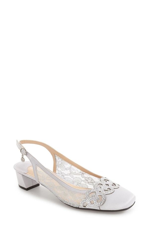 ジェイレニー レディース シューズ ヒール J Rene Faleece Crystal Embellished Slingback Pump Steel Grey Fabric グレー