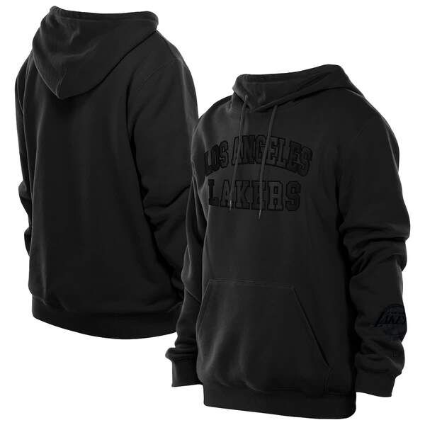 ニューエラ メンズ アウター パーカー・スウェット ロゴ Mens New Era Black Los Angeles Lakers Logo Select Premium Pullover Hood