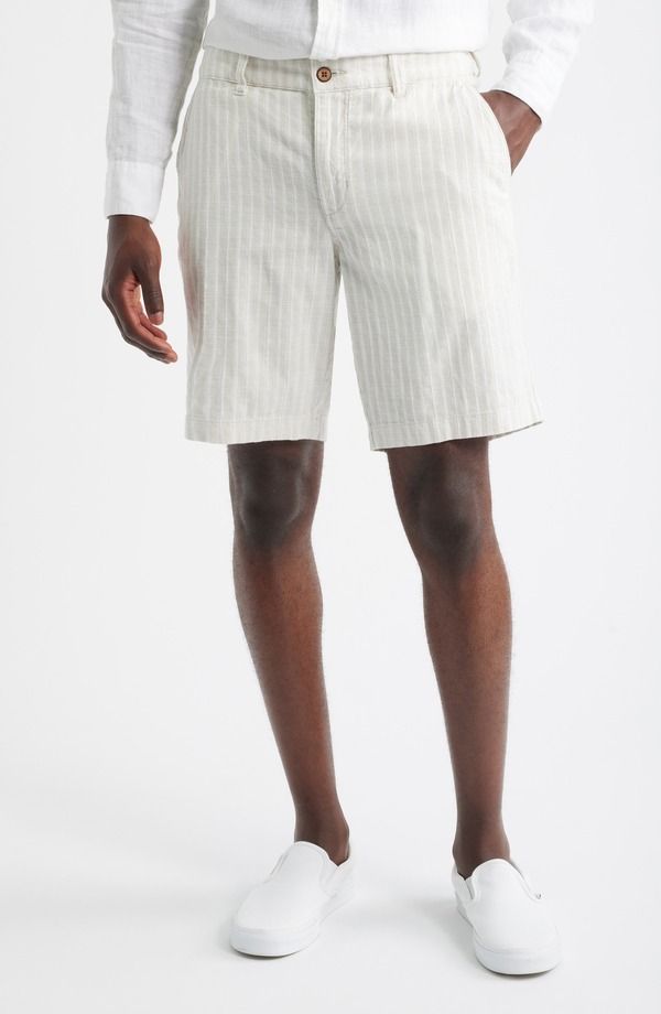トッミーバハマ メンズ ボトムス カジュアルパンツ ショートパンツ コットン Tommy Bahama Stripe Cotton Blend Chino Shortspray ストライプ