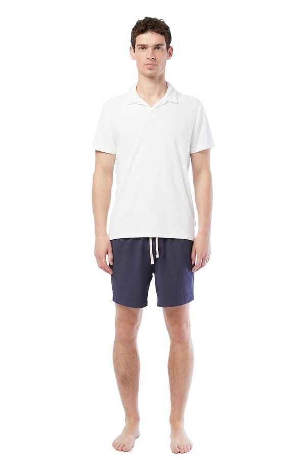 オニア メンズ アウター パーカー・スウェット ポロシャツ パイル Onia Towel Terry Johnny Collar Polo White ホワイト