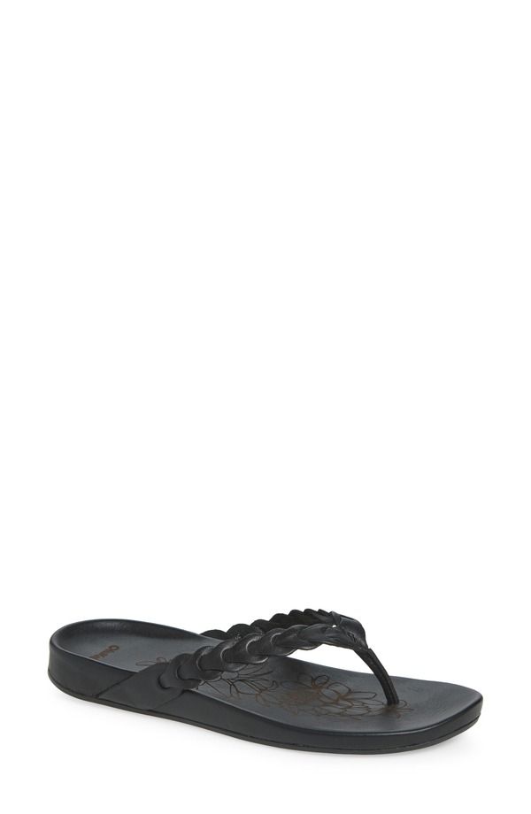 オルカイ レディース シューズ サンダル レザー OluKai Lei Leather Flip Flop Lava Rock Lava Rock
