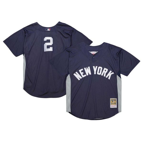 ミッチェルネス メンズ トップス シャツ ジャージー Mens Mitchell Ness Derek Jeter Navy New York Yankees Cooperstown Collecti
