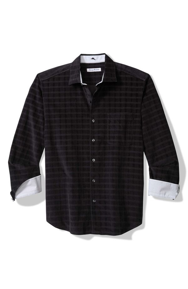 トッミーバハマ メンズ トップス シャツ コーデュロイ コットン Tommy Bahama Check Island Cotton Corduroy ButtonUp Shirt Black ブラックその他