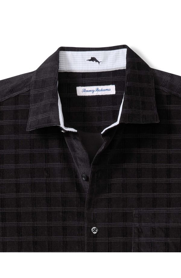 トッミーバハマ メンズ トップス シャツ コーデュロイ コットン Tommy Bahama Check Island Cotton Corduroy ButtonUp Shirt Black ブラック