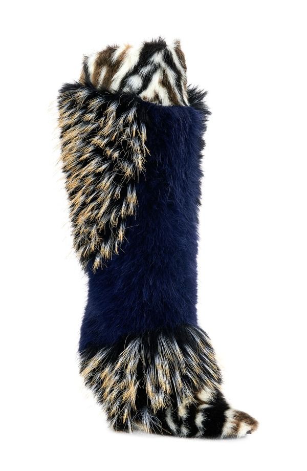 アザレア ワン レディース シューズ ブーツ・レインブーツ AZALEA WANG Upendo Mixed Faux Fur Stiletton Boot Navy Multi ネイビー