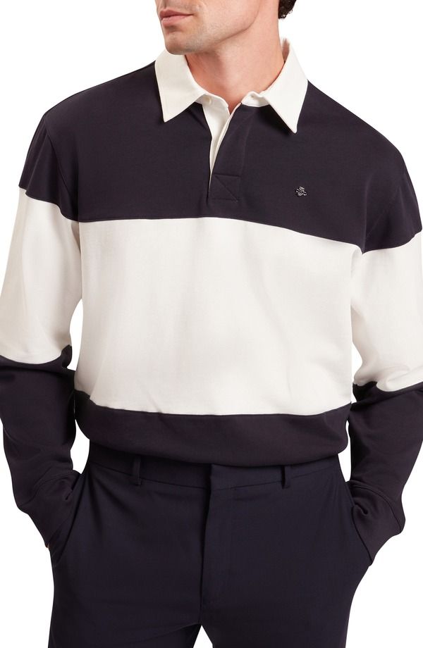 テッドベーカー メンズ トップス シャツ コットン Ted Baker Traviss Long Sleeve Cotton Rugby Shirt Navy ネイビー 37,570円