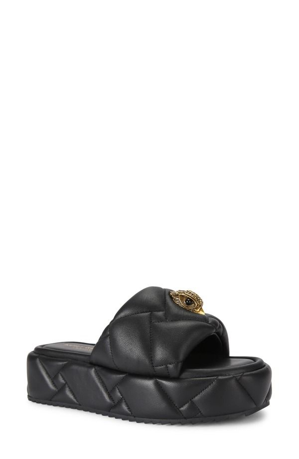 カートジェイガーロンドン レディース シューズ サンダル プラットフォーム Kurt Geiger London Kensingtion Puff Platform Slide Sandal Blac