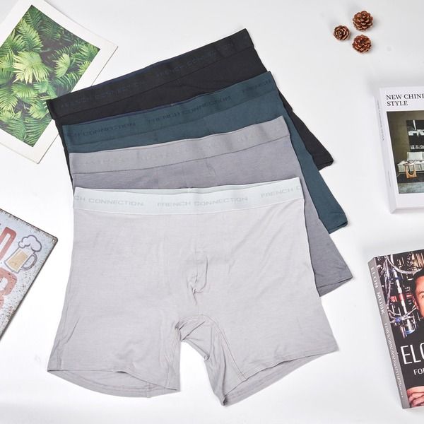 フレンチコネクション メンズ アンダーウェア ボクサーパンツ French Connection 4Pack Modal Boxer Brief Black Gray ブラック