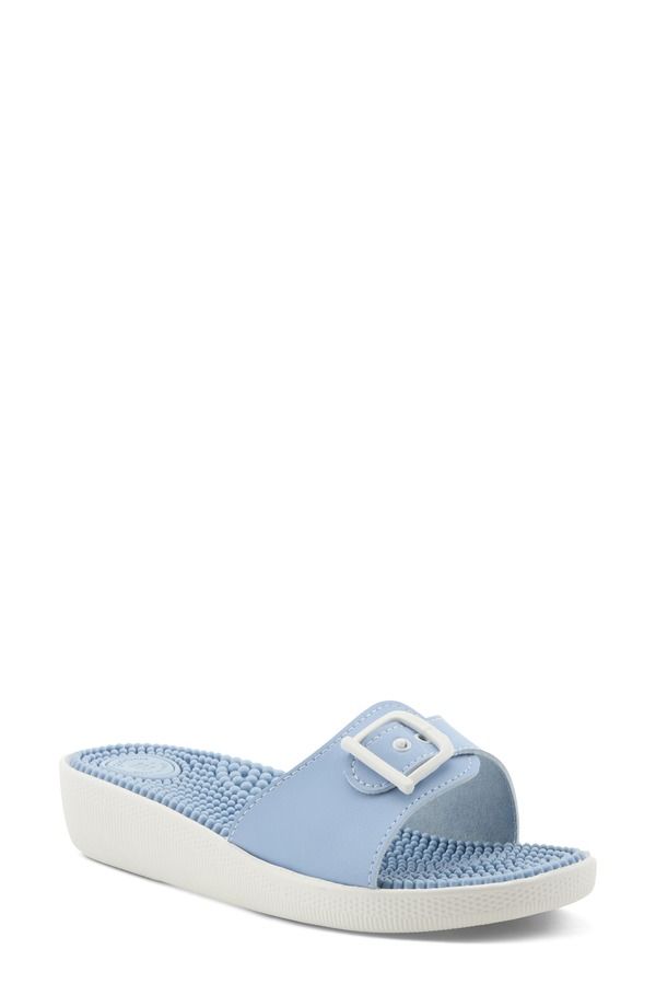 フレクサス レディース シューズ ヒール サンダル Flexus by Spring Step Sabala Slide Sandal Sky Blue ブルー