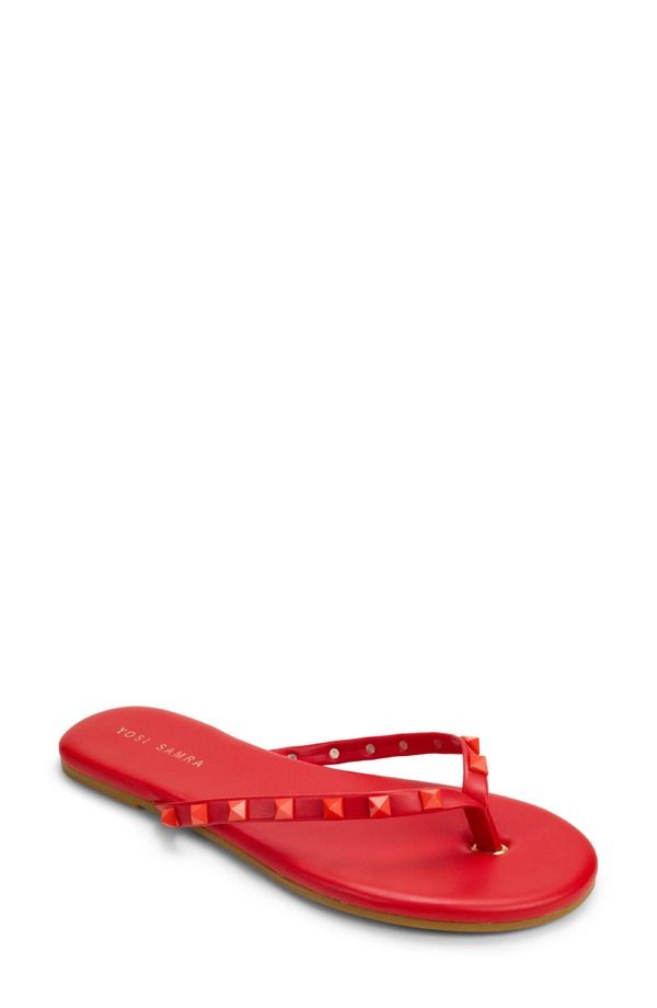 ヨシサムラ レディース シューズ サンダル Yosi Samra Rivington Stud Flip Flop Red レッド