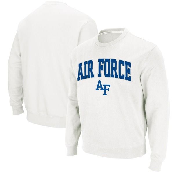 コロシアム メンズ アウター パーカー・スウェット シャツ ロゴ Mens Colosseum White Air Force Falcons Arch Logo Sweatshirt White ホ