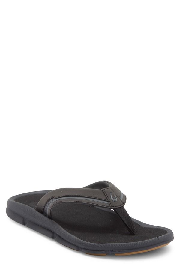 オルカイ メンズ シューズ サンダル OluKai Akeu Flip Flop Black Black ブラック