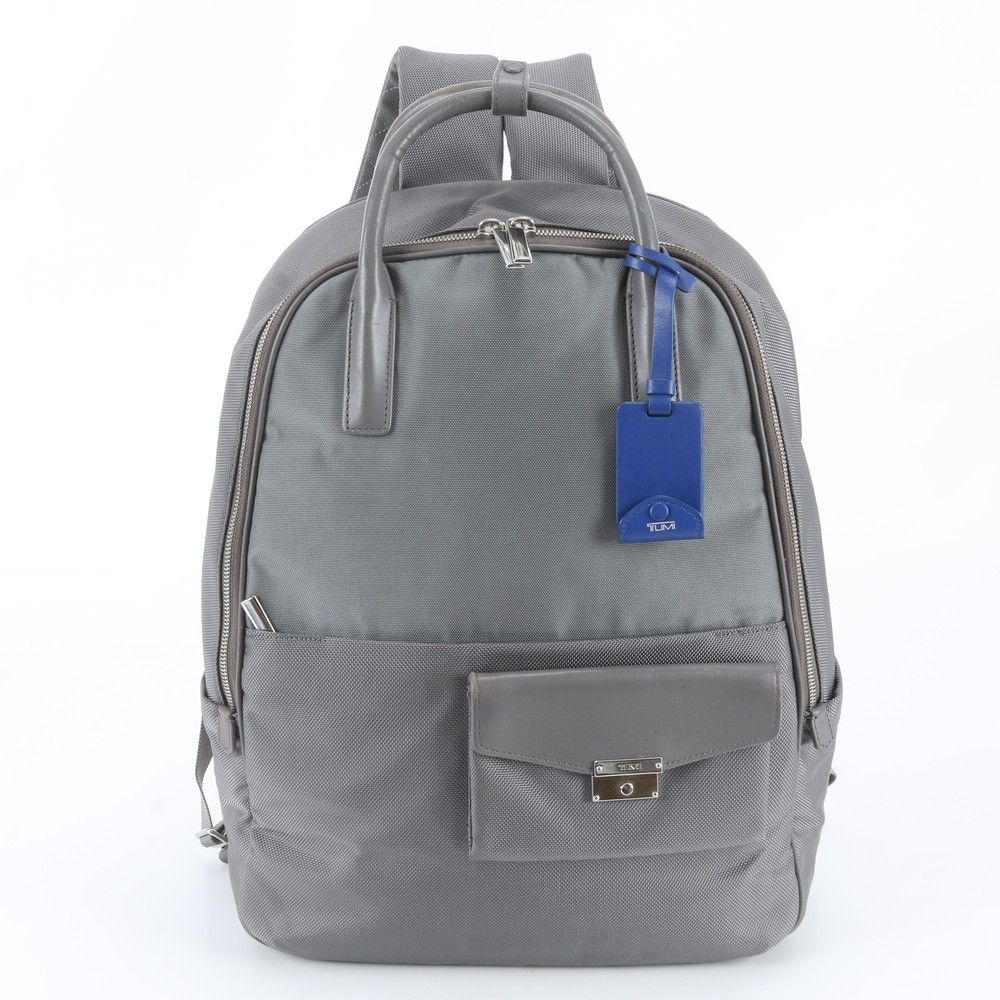 美品 TUMI トゥミ トレーサータグ付 レザー リュックサック バックパック ショルダー バッグ ビジネス A4 メンズ RIE EL46-5【中古】