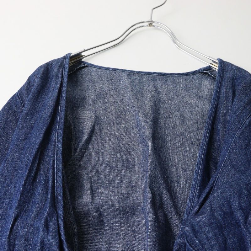 ネストローブ nest Robe インディゴ デニム カシュクール ワンピース F