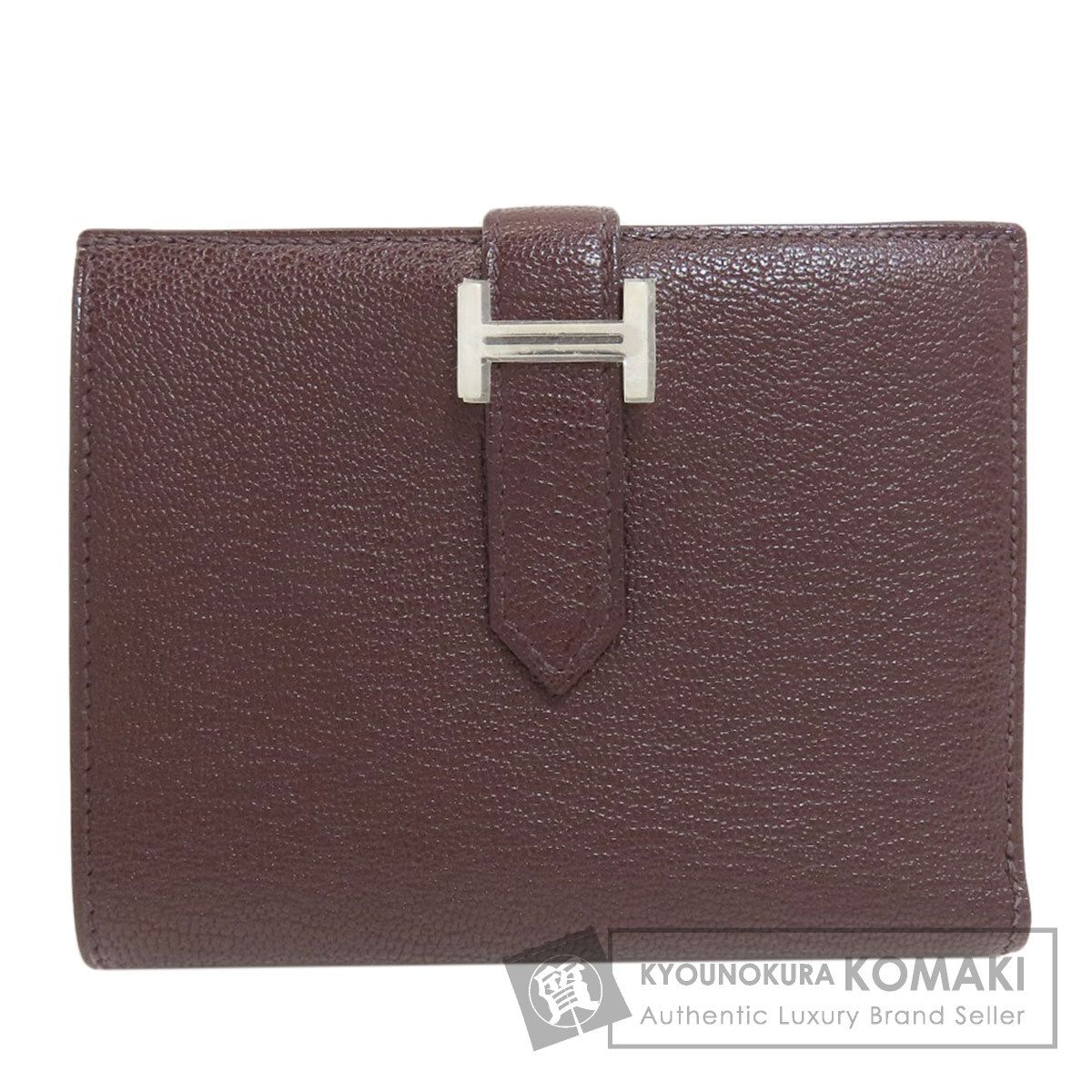 HERMES エルメス ベアンコンパクト シルバー金具 二つ折り財布（小銭入れあり） シェーブル レディース [中古]