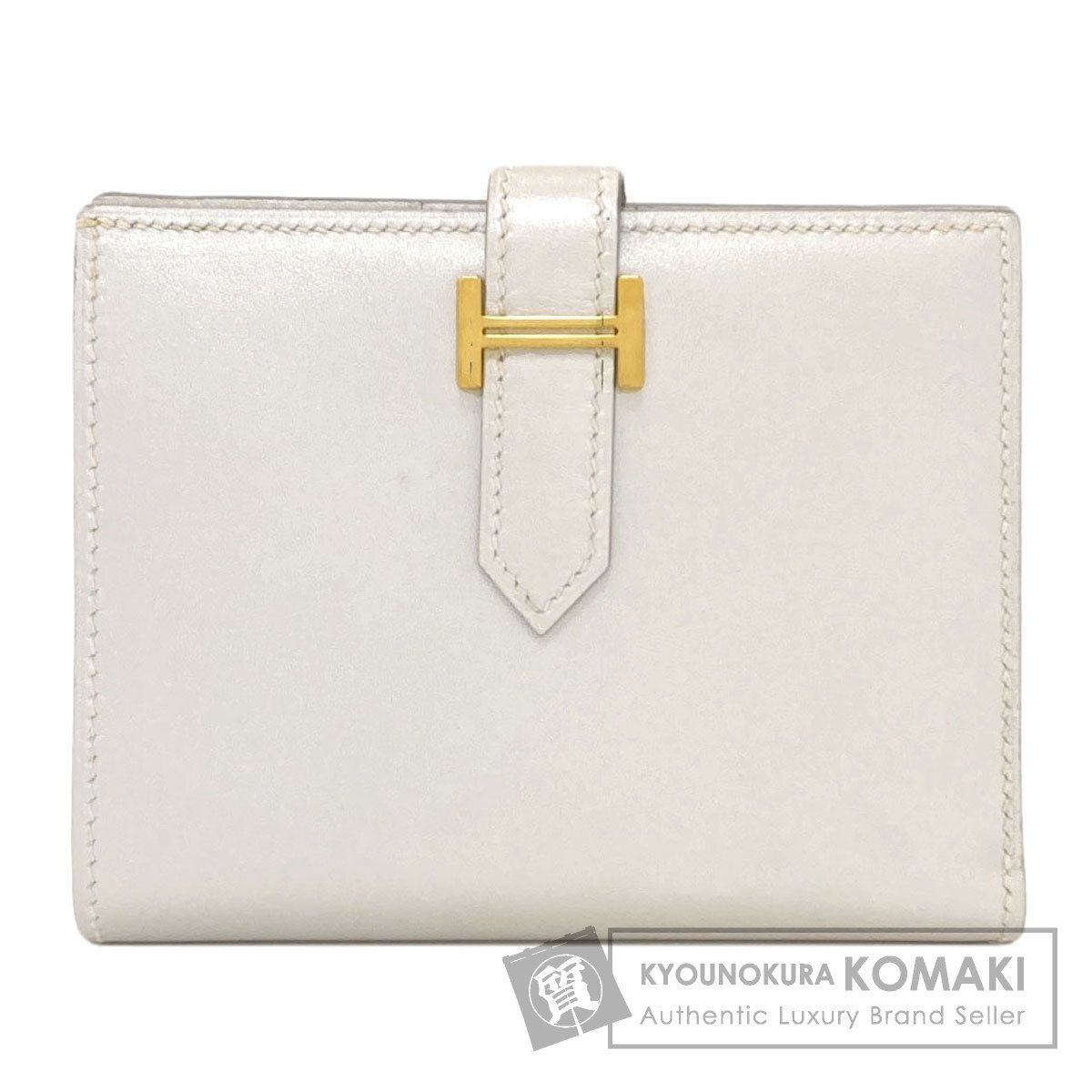 HERMES エルメス ベアンコンパクト ゴールド金具 二つ折り財布（小銭入れあり） ボックスカーフ レディース [中古] 112,750円