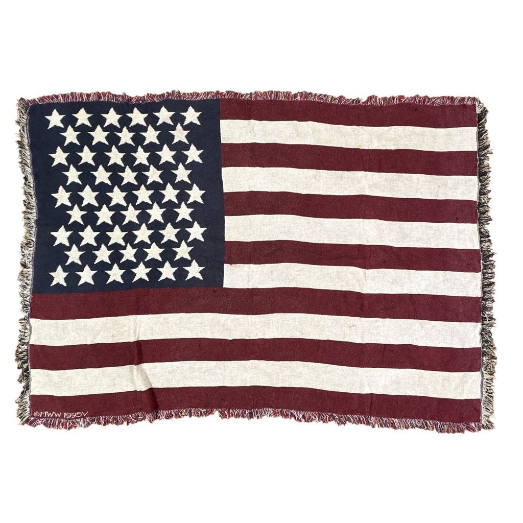 vintageラグ ブランケット マルチカバー タペストリー 90s 90年代 1995年 アメリカ 国旗 星条旗 American Flag Rug Throw Blanket 2382 5,600円