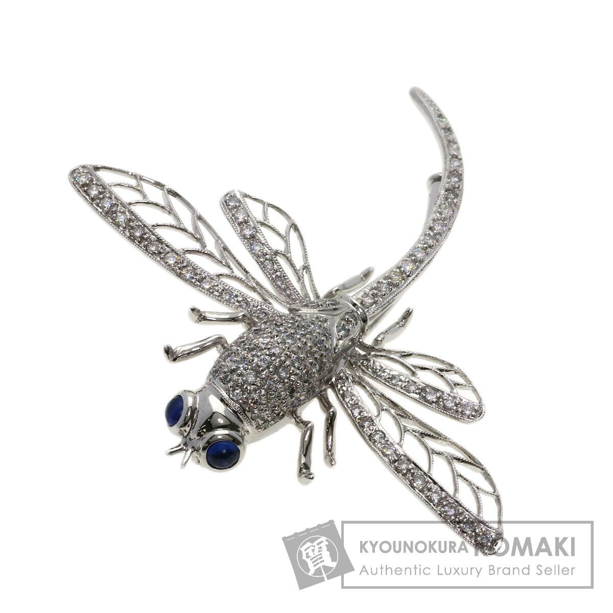 SELECT JEWELRY セレクトジュエリー トンボ サファイア ダイヤモンド ブローチ K18WG レディース [中古] 155,925円