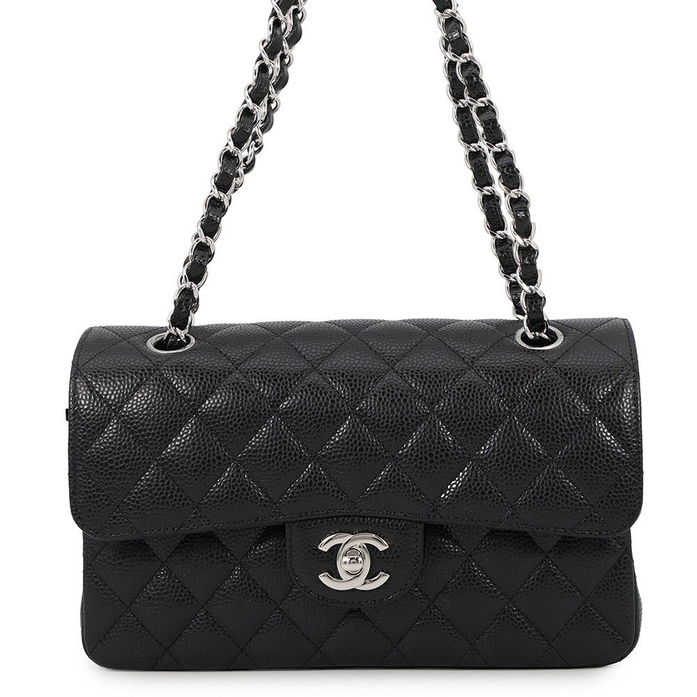シャネル チェーンショルダーバッグ クラシック マトラッセ23 ココマーク キャビアスキン A01113 CHANEL 黒