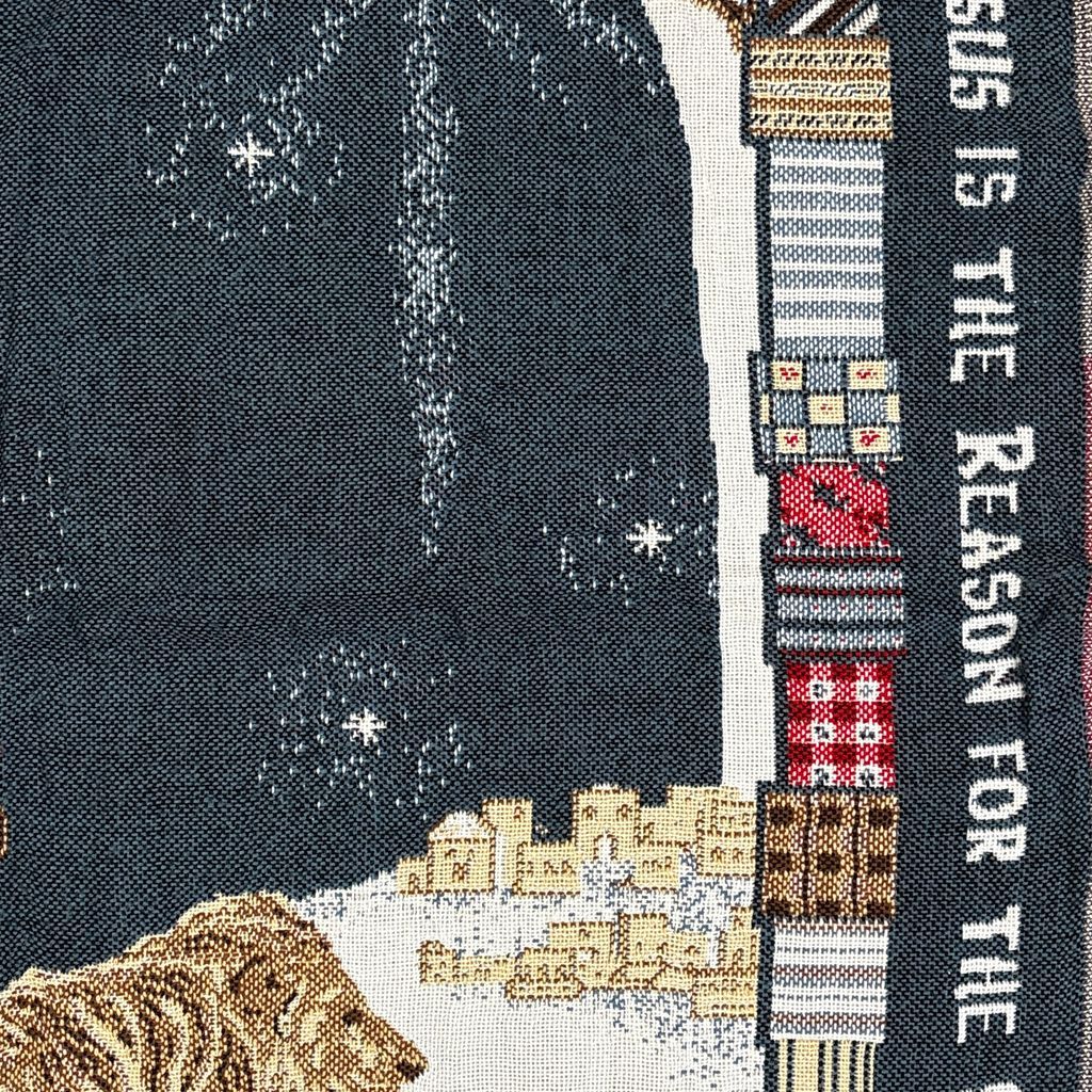 vintageラグ ブランケット マルチカバー タペストリー クリスマス 宗教 イエス キリスト 夜空 Rug Blanket Jesus 2802
