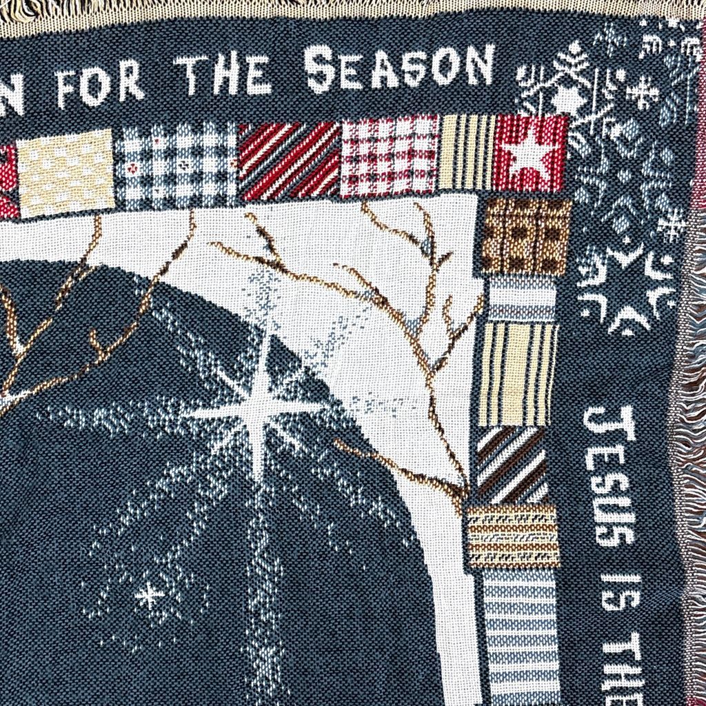 vintageラグ ブランケット マルチカバー タペストリー クリスマス 宗教 イエス キリスト 夜空 Rug Blanket Jesus 2802