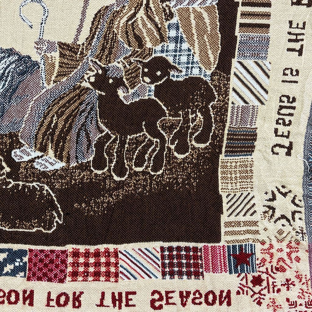 vintageラグ ブランケット マルチカバー タペストリー クリスマス 宗教 イエス キリスト 夜空 Rug Blanket Jesus 2802