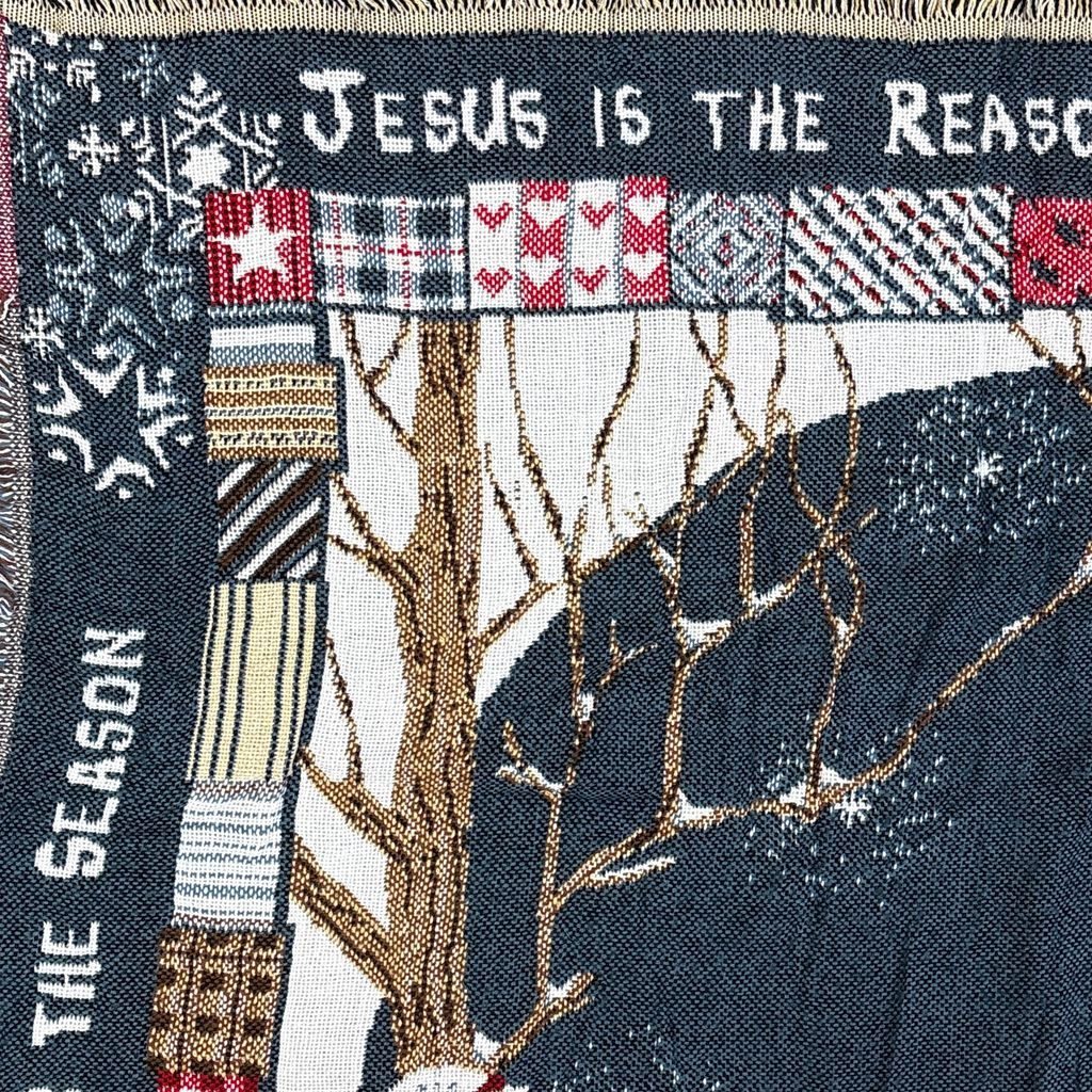vintageラグ ブランケット マルチカバー タペストリー クリスマス 宗教 イエス キリスト 夜空 Rug Blanket Jesus 2802