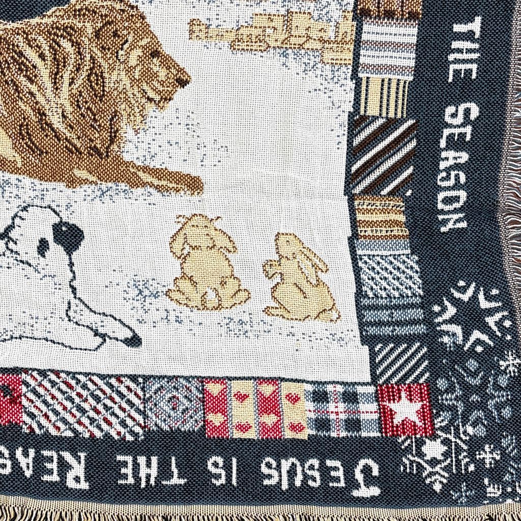 vintageラグ ブランケット マルチカバー タペストリー クリスマス 宗教 イエス キリスト 夜空 Rug Blanket Jesus 2802