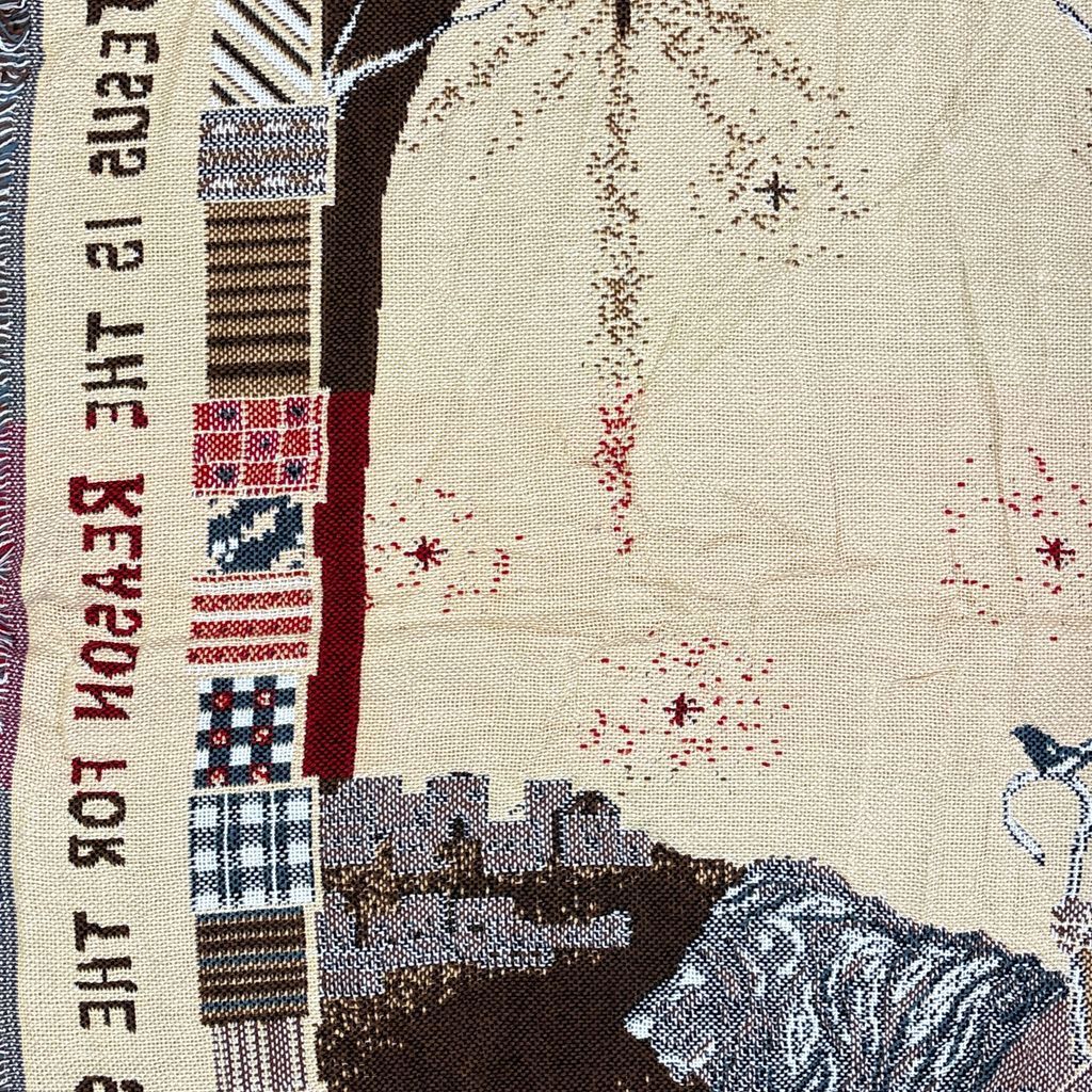 vintageラグ ブランケット マルチカバー タペストリー クリスマス 宗教 イエス キリスト 夜空 Rug Blanket Jesus 2802