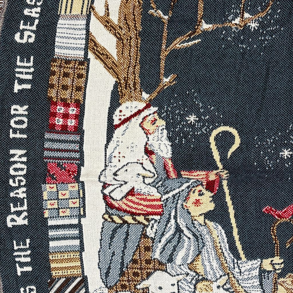 vintageラグ ブランケット マルチカバー タペストリー クリスマス 宗教 イエス キリスト 夜空 Rug Blanket Jesus 2802