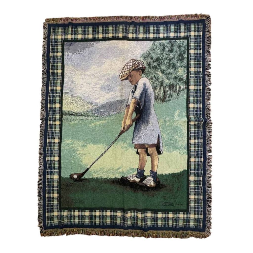 vintageラグ カーペット USA製 ゴルフ 子ども アート 1764