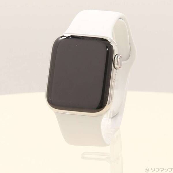 ソフマップ 〔中古品〕 Apple Watch Series 6 GPS + Cellular 40mm シルバーステンレススチールケース ホワイトスポーツバンド【262】
