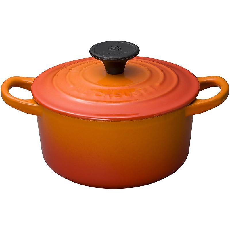 ル・クルーゼ(Le Creuset) 鋳物 ホーロー 鍋 ココット・ロンド 14 cm オレンジ ガス IH オーブン 対応 【日本正規販売品】 0