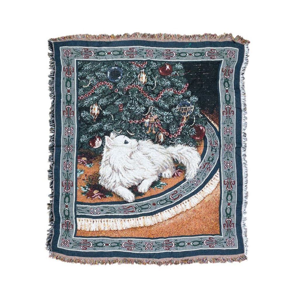 vintageラグ カーペット ペルシャ猫 クリスマスツリー 1052