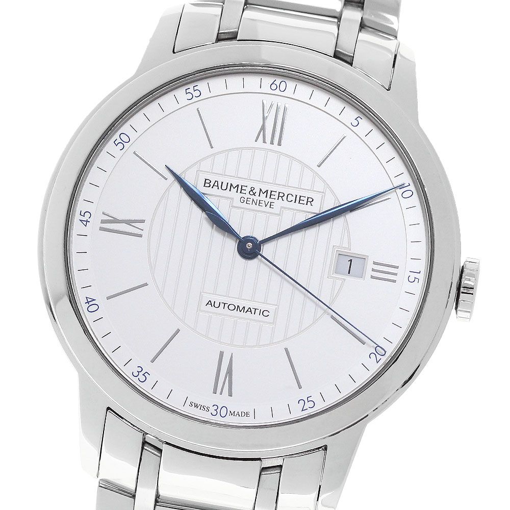 ボーム＆メルシェ Baume & Mercier M0A10334 クラシマ デイト 自動巻き メンズ 良品 保証書付き_973420