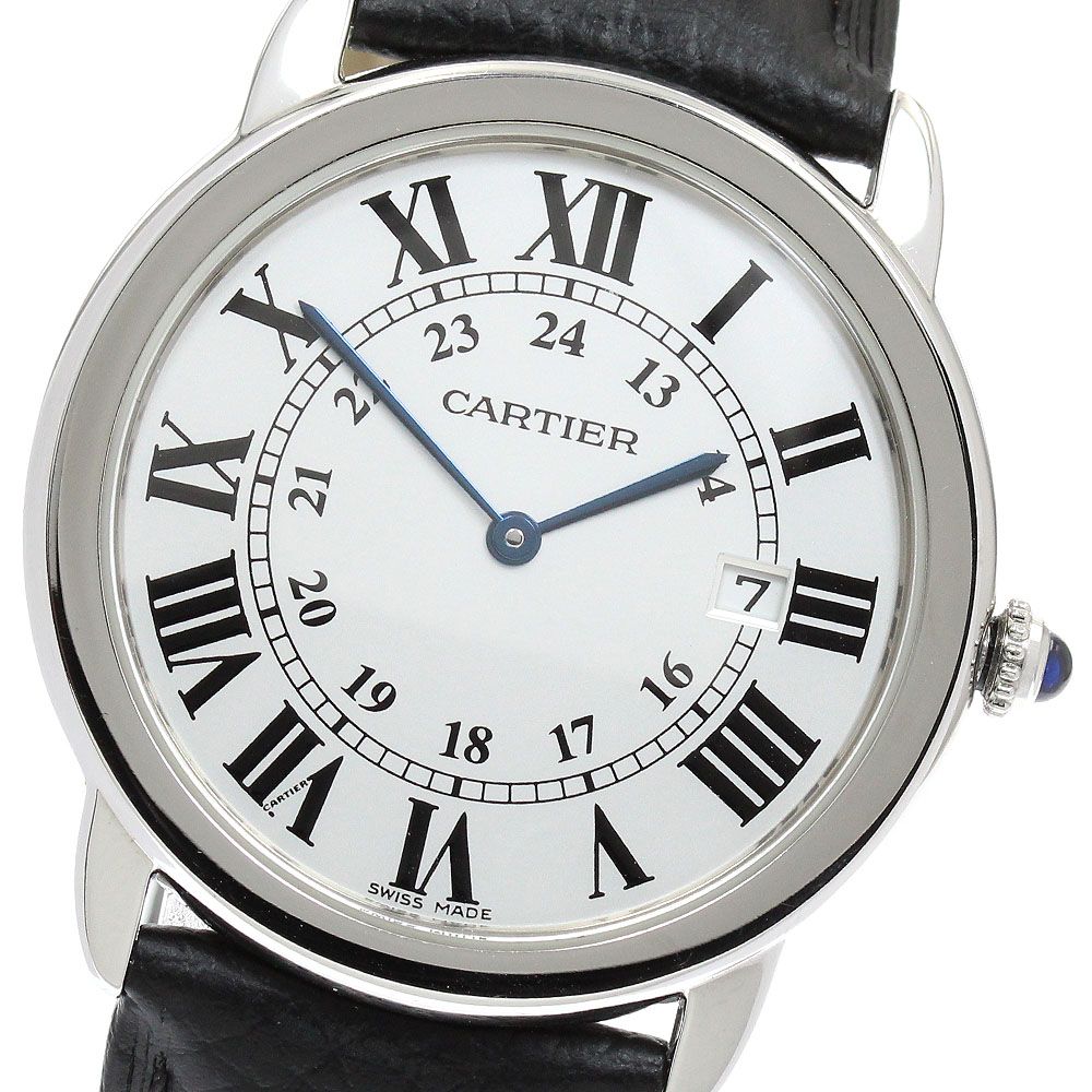 カルティエ CARTIER W6700255 ロンドソロLM デイト クォーツ メンズ 良品 _972700 140,450円