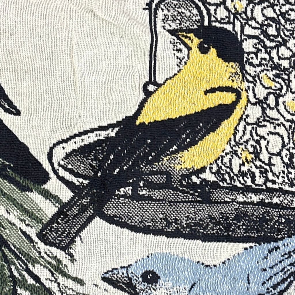 vintageラグ ブランケット マルチカバー タペストリー カーディナルバード 小鳥 アニマル Rug Blanket Bird 3589