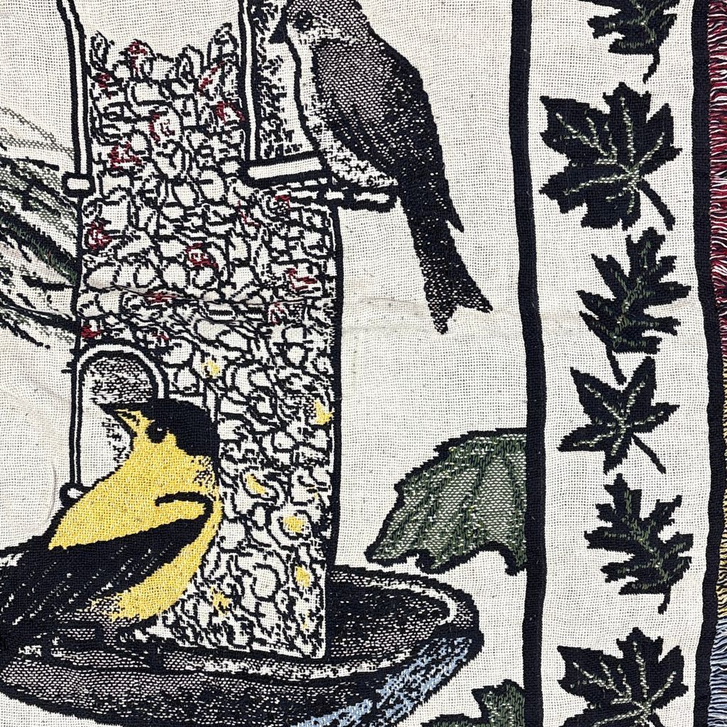 vintageラグ ブランケット マルチカバー タペストリー カーディナルバード 小鳥 アニマル Rug Blanket Bird 3589