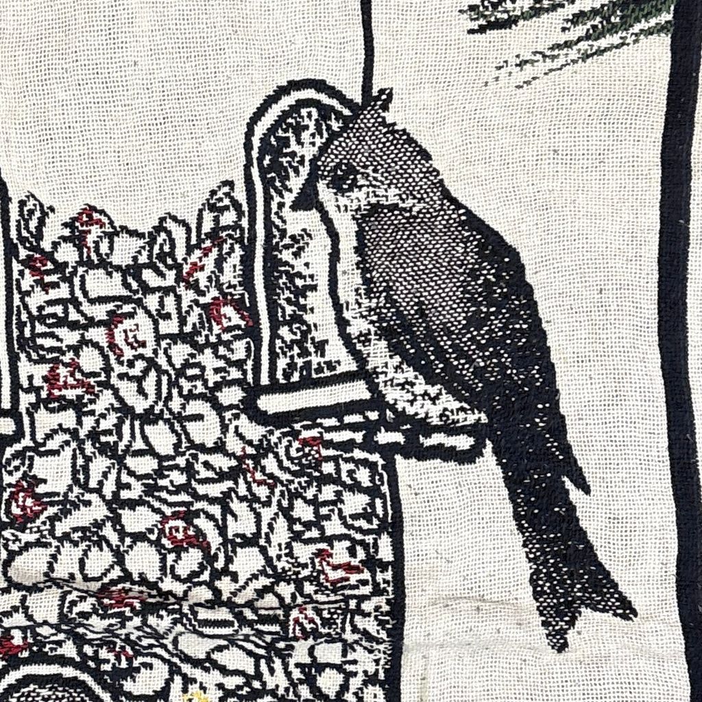 vintageラグ ブランケット マルチカバー タペストリー カーディナルバード 小鳥 アニマル Rug Blanket Bird 3589