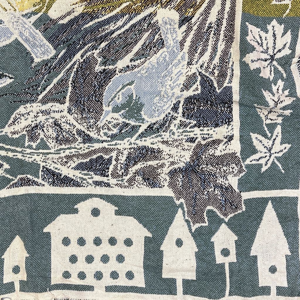 vintageラグ ブランケット マルチカバー タペストリー カーディナルバード 小鳥 アニマル Rug Blanket Bird 3589