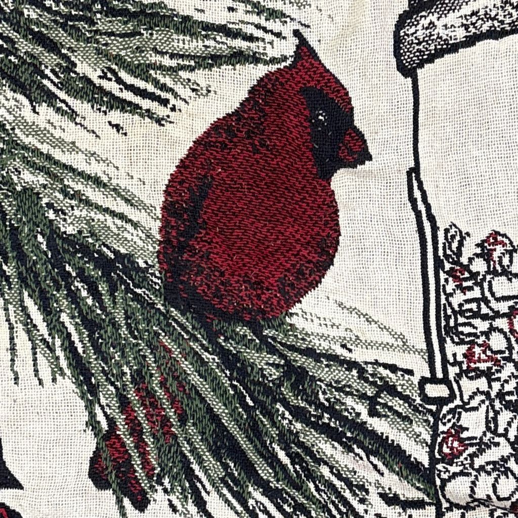 vintageラグ ブランケット マルチカバー タペストリー カーディナルバード 小鳥 アニマル Rug Blanket Bird 3589