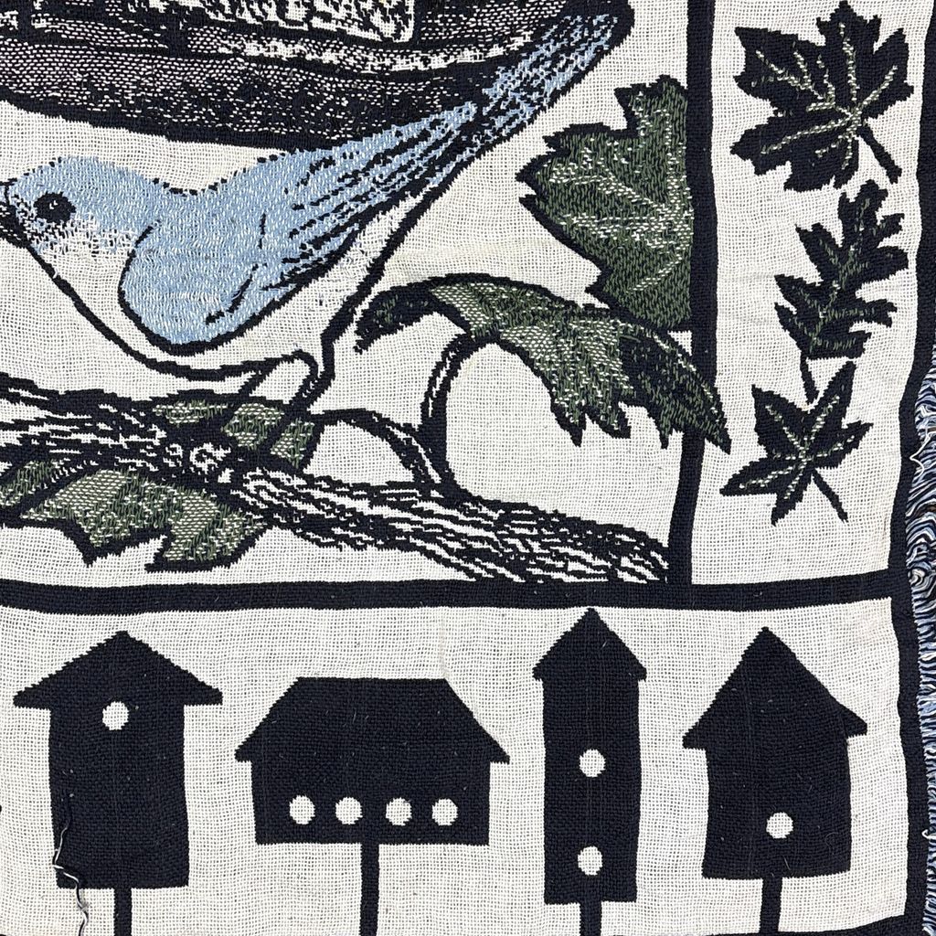 vintageラグ ブランケット マルチカバー タペストリー カーディナルバード 小鳥 アニマル Rug Blanket Bird 3589
