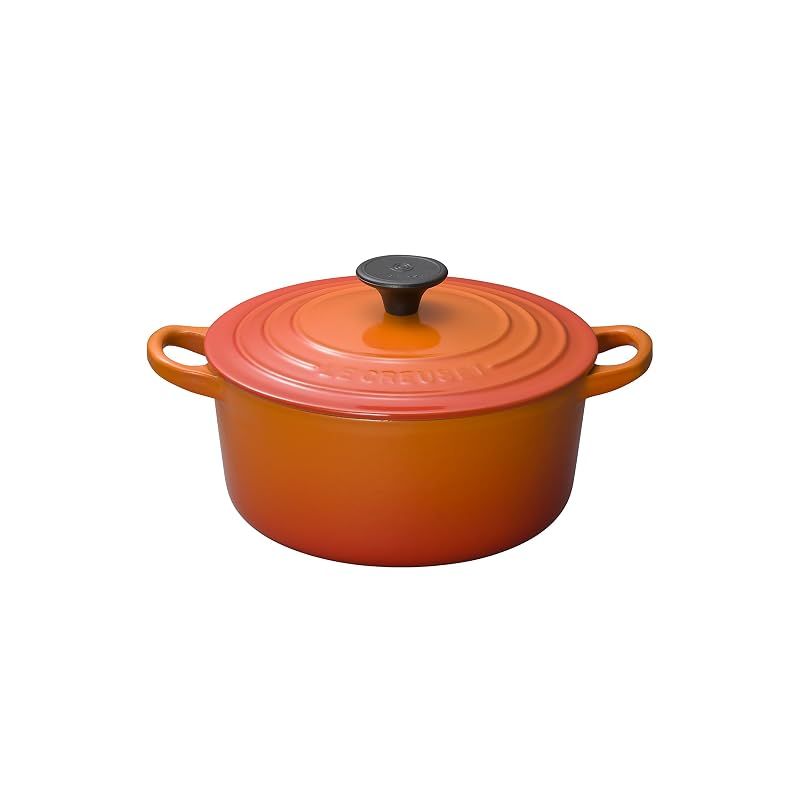 ル・クルーゼ(Le Creuset) 鋳物 ホーロー 鍋 ココット・ロンド 18 cm オレンジ ガス IH オーブン 対応 【日本正規販売品】 0