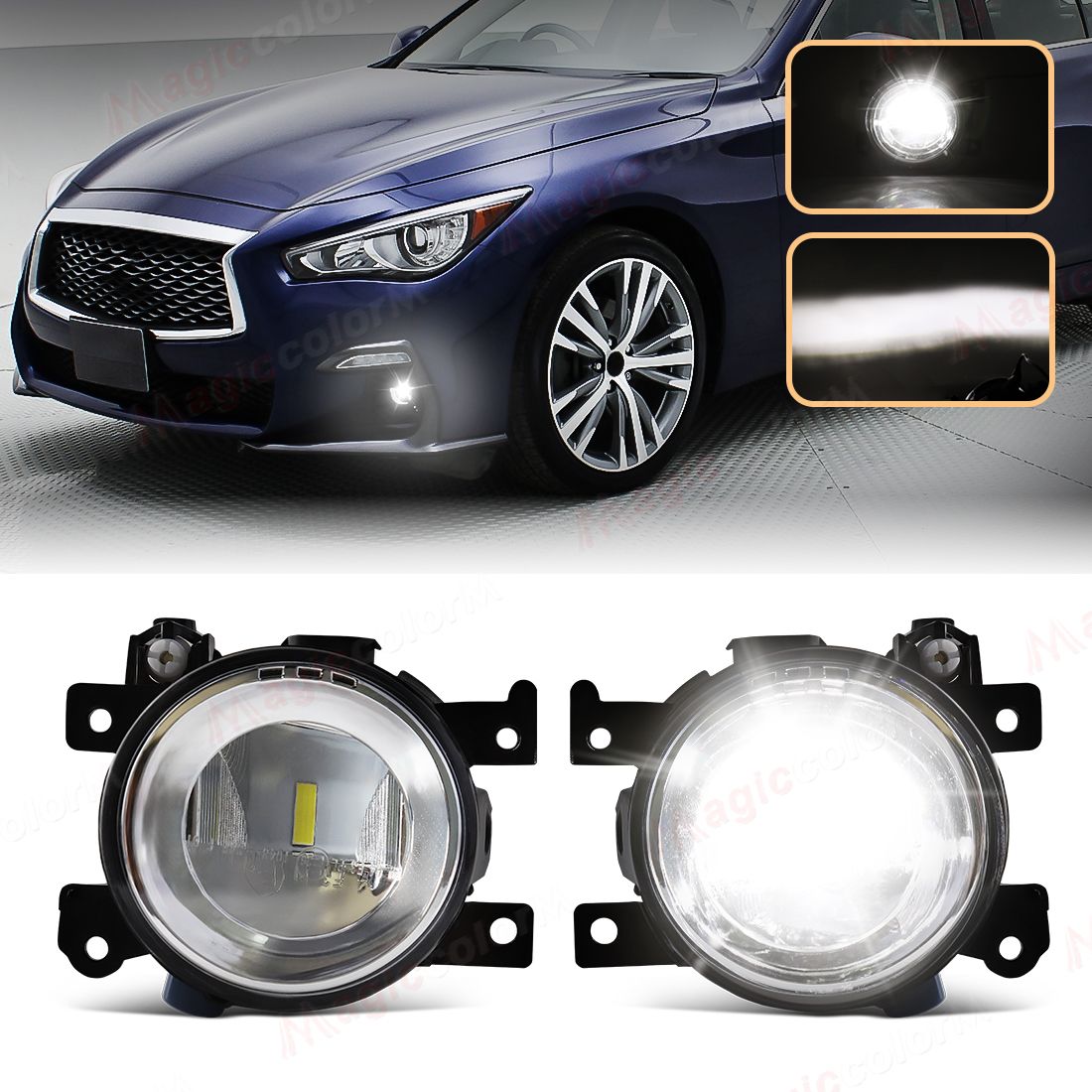 インフィニティ Q50/QX50/Q60/QX60/Q70/Q70L/QX80 用 LEDフォグランプ 2014-2020