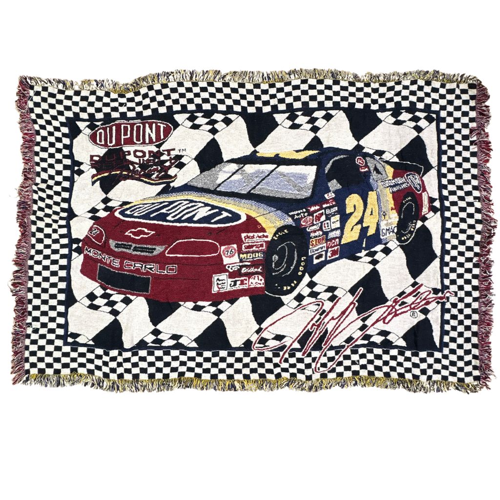 vintageラグ ブランケット マルチカバー タペストリー ナスカー ジェフゴードン 24号車 Rug Blanket NASCAR DUPONT 3672