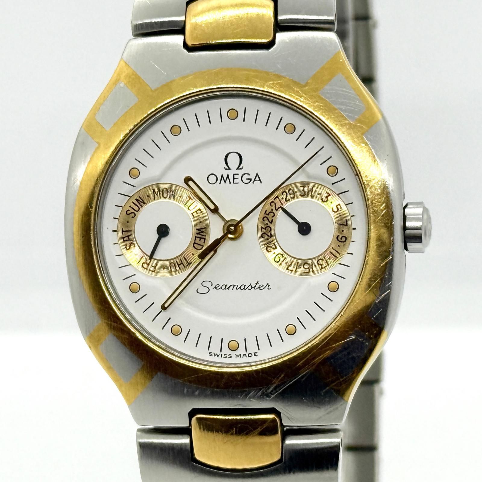 OMEGA オメガ シーマスター ポラリス 396.1022 396.1222 ホワイト QZ メンズ 腕時計 訳あり 53,160円