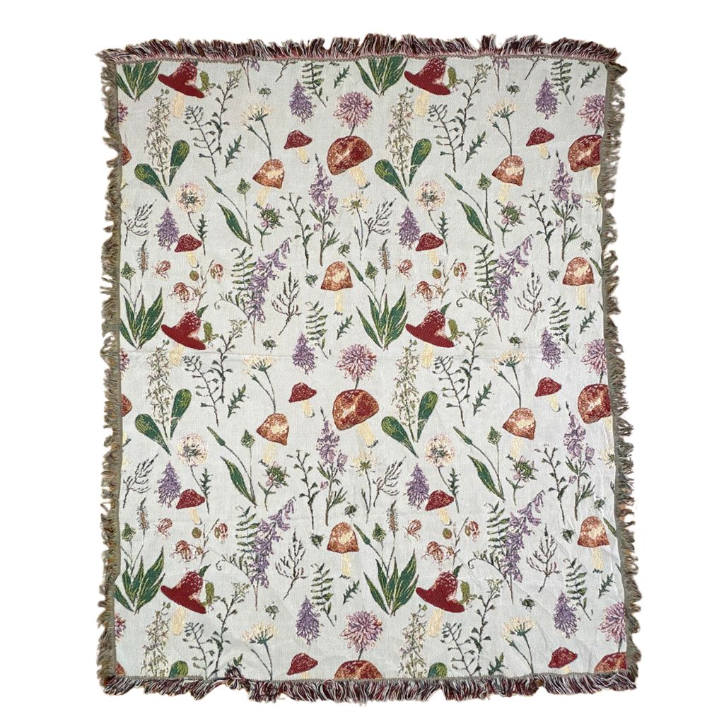 【超メルカリ市限定価格】Flower RUG illustrated flora vintageラグ ブランケット マルチカバー タペストリー フラワー 花