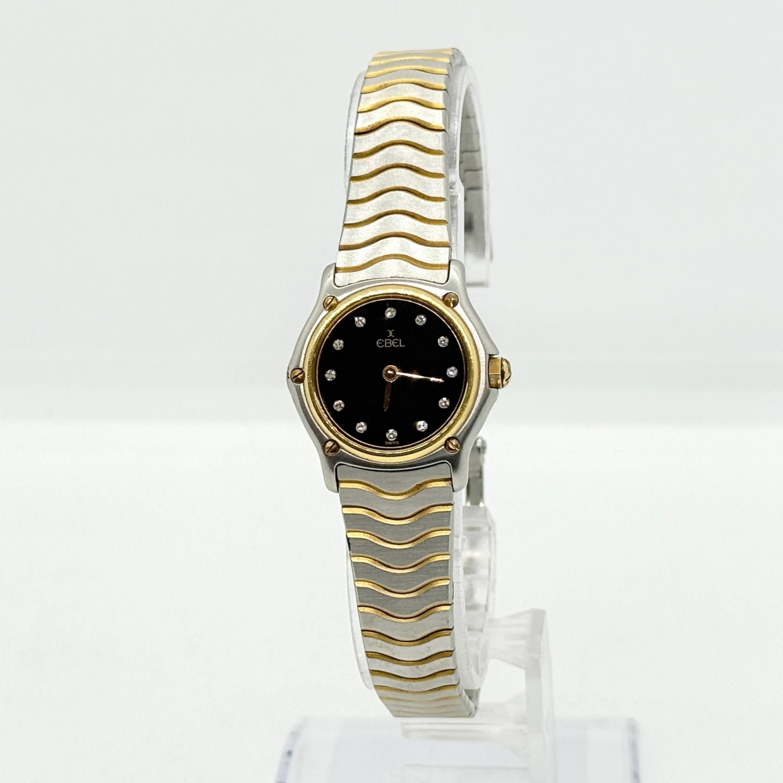 EBEL エベル 18K GOLD BEZEL 11669862 ブラック QZ レディース 腕時計