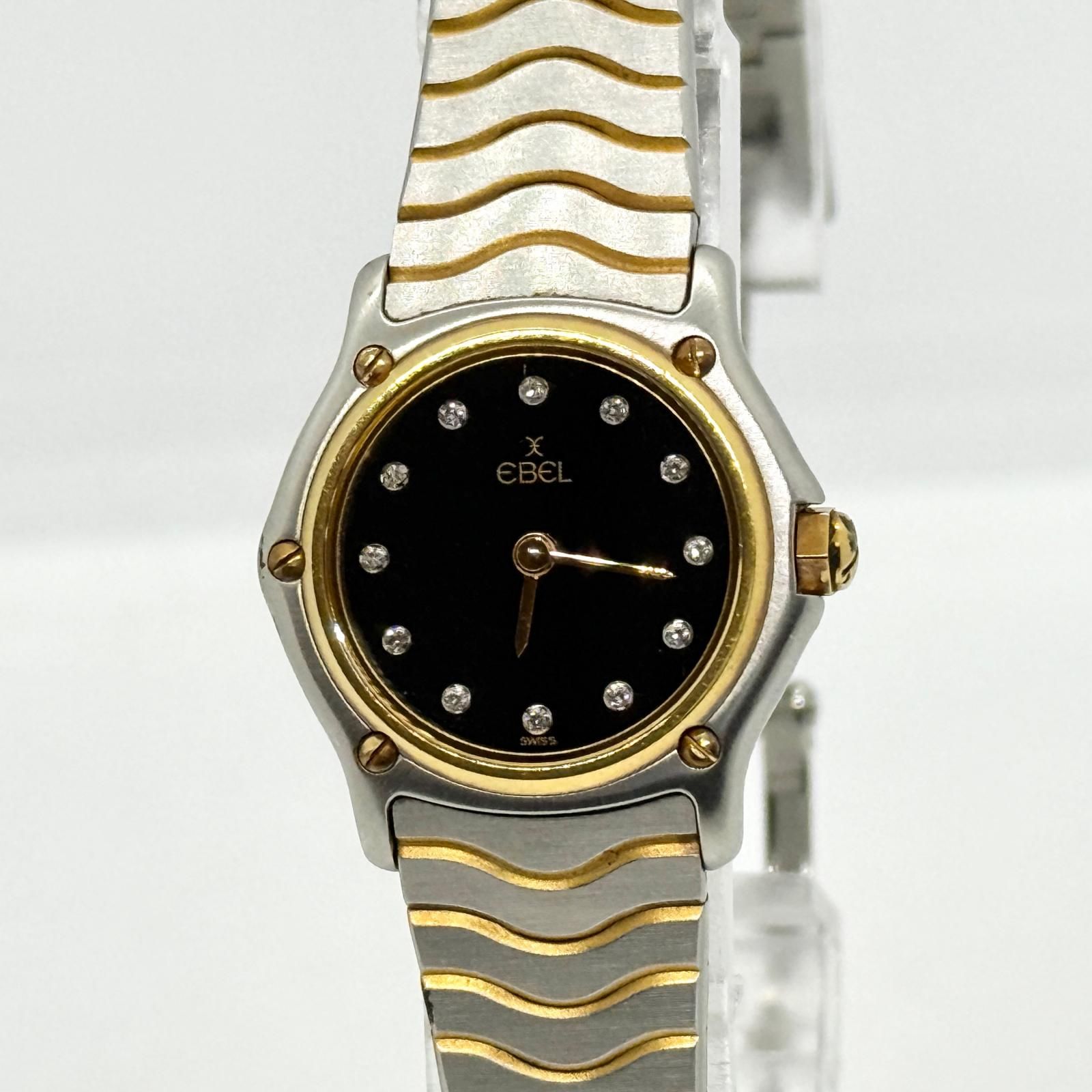 EBEL エベル 18K GOLD BEZEL 11669862 ブラック QZ レディース 腕時計