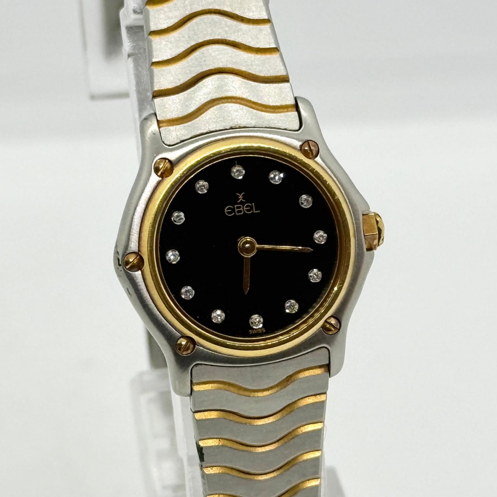 EBEL エベル 18K GOLD BEZEL 11669862 ブラック QZ レディース 腕時計